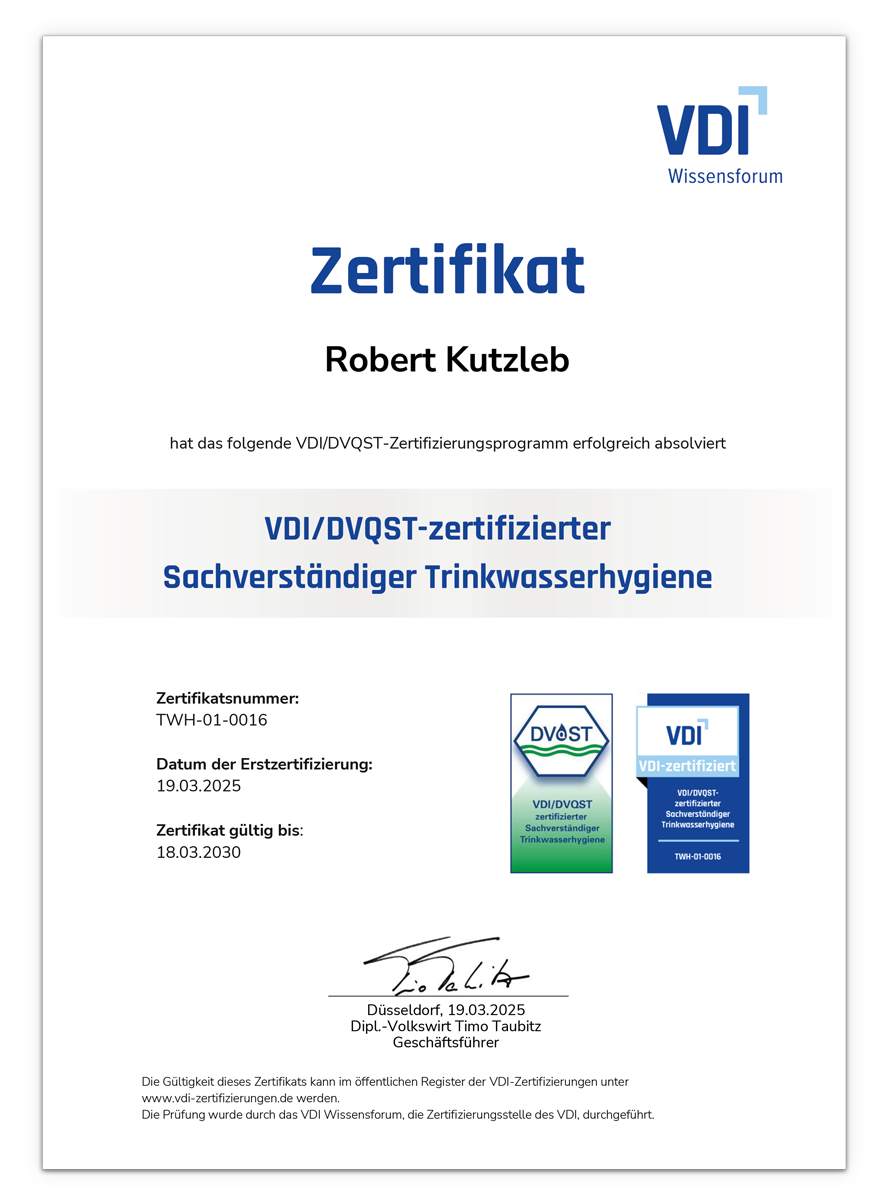 Zertifikat Robert Kutzleb